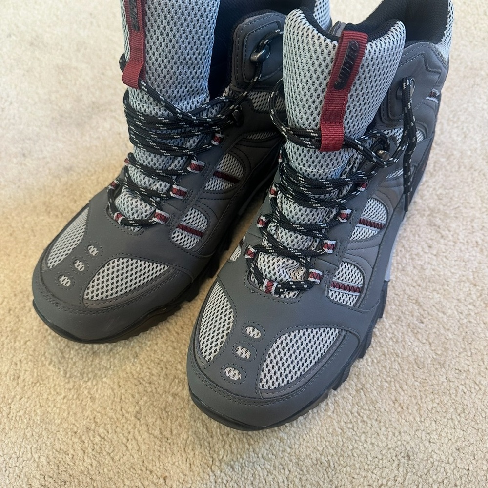 Hi-Tec Gray and Red Men's Hiking Boots